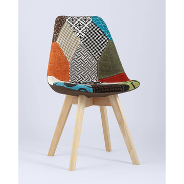 Обеденная группа стол раскладной Берген 160-220*90, 4 стула Frankfurt пэчворк