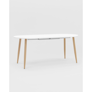 Обеденная группа стол Берген 120-180*80, 4 стула Лион велюр кремовый