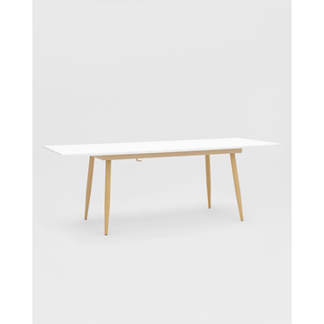 Обеденная группа стол Стокгольм 160-220*90, 6 стульев Валенсия желтые