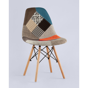 Обеденная группа стол Стокгольм 120-160*80, 4 стула DSW пэчворк