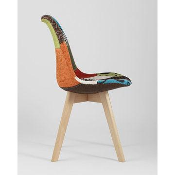 Обеденная группа стол Стокгольм 160-220*90, 6 стульев Frankfurt пэчворк