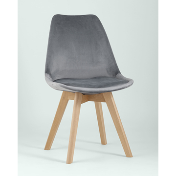 Обеденная группа стол Стокгольм 120-160*80, 4 стула Frankfurt велюр серые