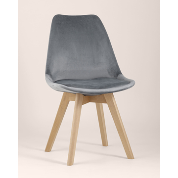 Обеденная группа стол Берген 160-220*90, 6 cтульев Frankfurt велюр серый