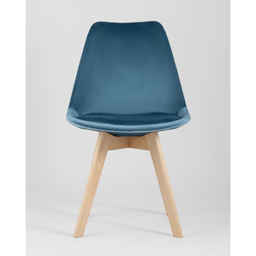 Обеденная группа стол Стокгольм 120-160*80, 4 стула Frankfurt велюр синие