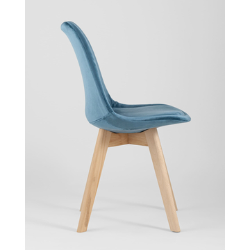 Обеденная группа стол Стокгольм 120-160*80, 4 стула Frankfurt велюр синие