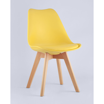 Обеденная группа стол Стокгольм 160-220*90, 6 стульев Frankfurt желтые