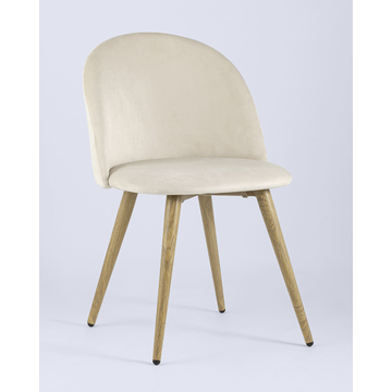 Обеденная группа стол Берген 120-180*80, 4 стула Лион велюр кремовый