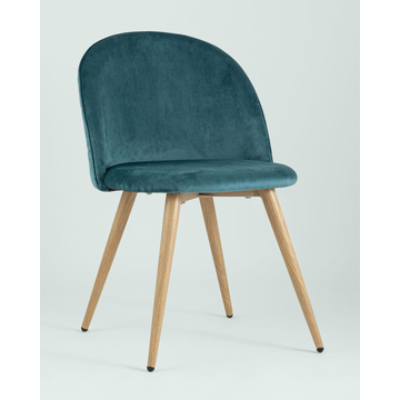 Обеденная группа стол Берген 120-180*80, 4 стула Лион велюр с ромбами аквамарин