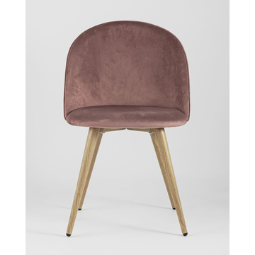 Обеденная группа стол Берген 120-180*80, 4 стула Лион велюр с ромбами розовый