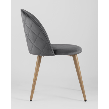 Обеденная группа стол Берген 120-180*80, 4 стула Лион велюр с ромбами серый