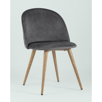 Обеденная группа стол Берген 120-180*80, 4 стула Лион велюр с ромбами серый