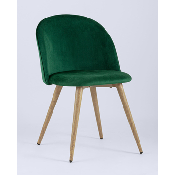 Обеденная группа стол Берген 120-180*80, 4 стула Лион велюр с ромбами зеленый