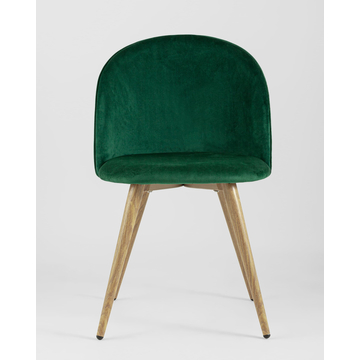 Обеденная группа стол Берген 120-180*80, 4 стула Лион велюр с ромбами зеленый