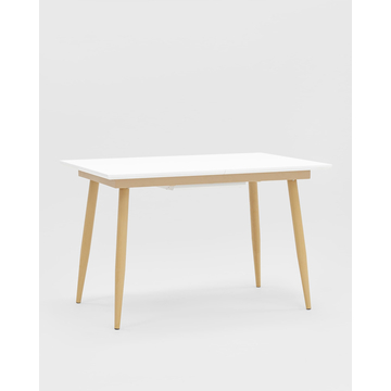 Обеденная группа стол Стокгольм 120-160*80, 4 стула Лион велюр с ромбами лиловый