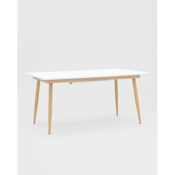 Обеденная группа стол Стокгольм 160-220*90, 6 cтульев Лион велюр розовый