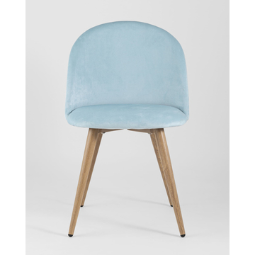 Обеденная группа стол Стокгольм 160-220*90, 6 cтульев Лион велюр пыльно-голубой