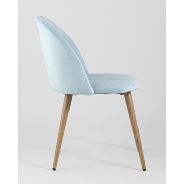 Обеденная группа стол Стокгольм 120-160*80, 4 стула Лион велюр пыльно-голубой