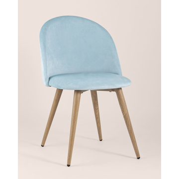 Обеденная группа стол Стокгольм 120-160*80, 4 стула Лион велюр пыльно-голубой