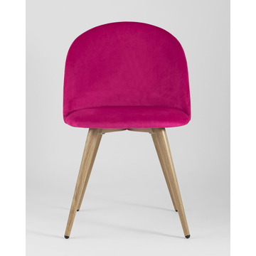 Обеденная группа стол Стокгольм 160-220*90, 6 cтульев Лион велюр розовый