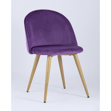 Обеденная группа стол Стокгольм 120-160*80, 4 стула Лион велюр с ромбами лиловый