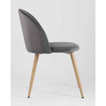 Обеденная группа стол Берген 120-180*80, 4 стула Лион велюр серый