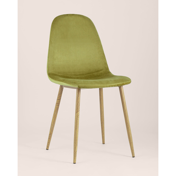 Обеденная группа стол Стокгольм 160-220*90, 6 cтульев Валенсия велюр фисташковый