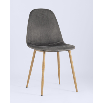 Обеденная группа стол Стокгольм 120-160*80, 4 стула Валенсия велюр серый