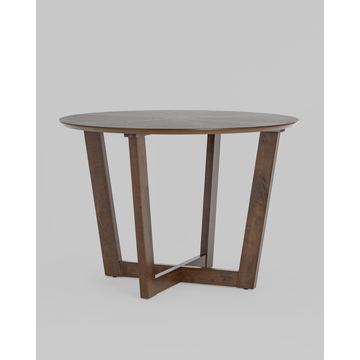 Обеденная группа стол KAY 110*110 орех, стулья MARTA PU синие 4 шт.