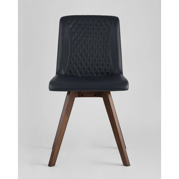 Обеденная группа стол KAY 110*110 орех, стулья MARTA PU синие 4 шт.