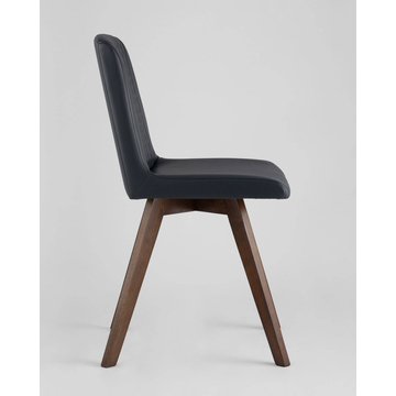 Обеденная группа стол KAY 110*110 орех, стулья MARTA PU синие 4 шт.