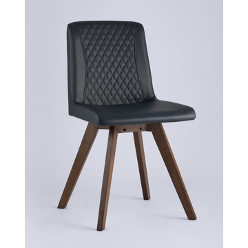 Обеденная группа стол KAY 110*110 орех, стулья MARTA PU синие 4 шт.