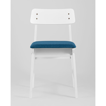 Обеденная группа стол GUDI 120*75 белый, стулья ODEN WHITE синие 4 шт.