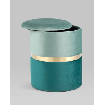 Пуф Кэрри с ящиком велюр бирюзовый без ножек