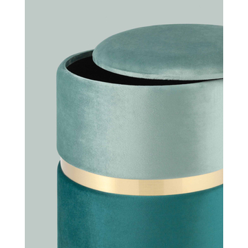 Пуф Кэрри с ящиком велюр бирюзовый без ножек