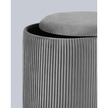 Пуф Шарлотта с ящиком велюр серый