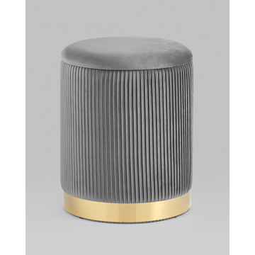 Пуф Шарлотта с ящиком велюр серый