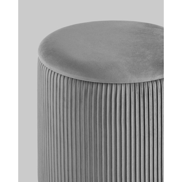 Пуф Шарлотта с ящиком велюр серый