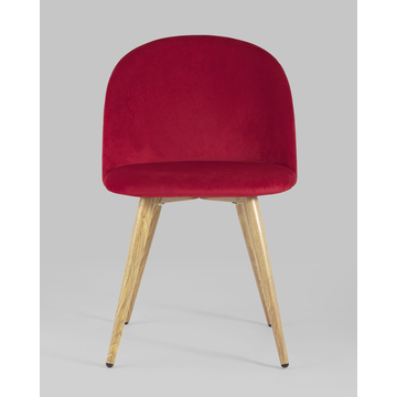 Обеденная группа стол Берген 160-220*90, 6 cтульев Лион велюр красный