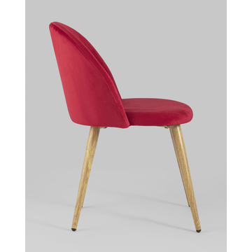 Обеденная группа стол Берген 160-220*90, 6 cтульев Лион велюр красный