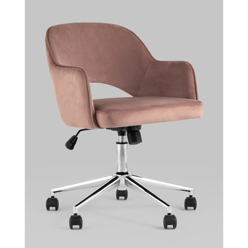 Кресло компьютерное Кларк велюр розовый