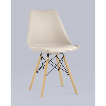 Обеденная группа стол DSW D100, 4 стула Soft бежевый