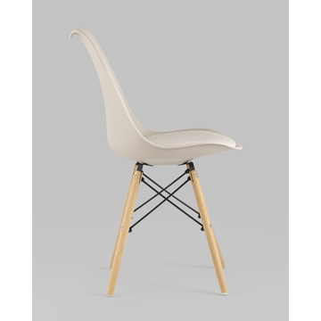 Обеденная группа стол DSW D90, 4 стула Soft бежевый