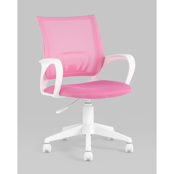 Кресло офисное TopChairs ST-BASIC-W розовый крестовина пластик белый