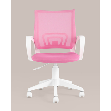 Кресло офисное TopChairs ST-BASIC-W розовый крестовина пластик белый