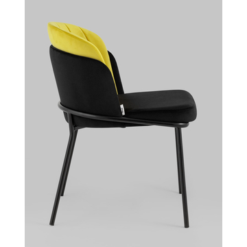 Стул Дабл велюр черный с желтой вставкой