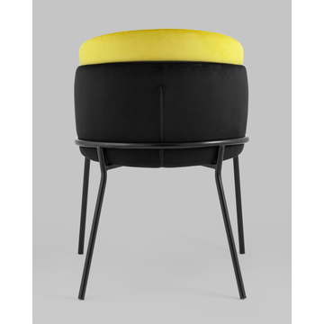 Стул Дабл велюр черный с желтой вставкой