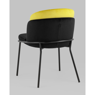 Стул Дабл велюр черный с желтой вставкой