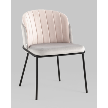 Стул Дабл велюр серый с розовой вставкой