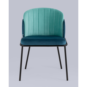 Стул Дабл велюр синий с голубой вставкой