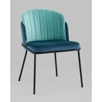 Стул Дабл велюр синий с голубой вставкой